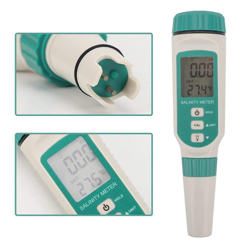 Digital Salinity Tester with Smart Sensor AR8012 Portable Salinity Meter for Water Source Monitoring