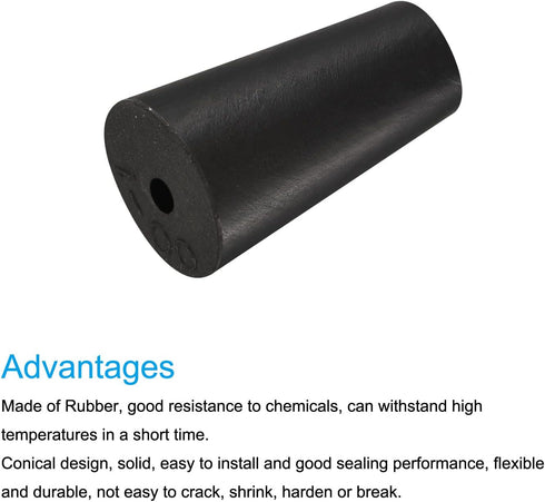 MECCANIXITY 10 Pieces Rubber Tapered Plug 10mm to 15mm, Black for Lab Home