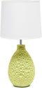 Simple Designs LT1193-GRN 14.17" Refined and Textured Oval Stucco Ceramic Table Lamp,