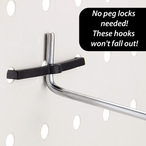 Mudder Black Plastic Pegboard Hook Locks - 100 Pieces, Fit 1/4 Inch and 1/8 Inch Pegboards