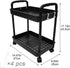 Vobumix 2 Tier Rolling Utility Cart Multi-Functional Storage Trolley with Lockable Wheels Plastic Mobile Storage