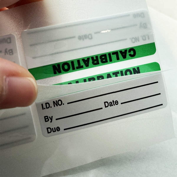 Calibration Stickers, Green Black Word Calibration Labels, Self Laminating Protects Writing from Smearing, 132