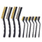 Wire Brush Set Scratch Brush Set for Cleaning Welding Slag Rust Dust Curved Handle Stainless Steel Brass 10-Pack