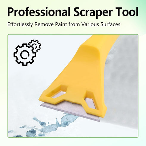 YAFIYGI Glass Scraper Heavy Duty Window Paint Scraper Plastic Razor Blade Scrapers Knife Tool for Stains Paints Putty