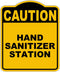 HAND SANITIZER STATION Caution Yellow Black Aluminum Composite Sign 8.5 x 10