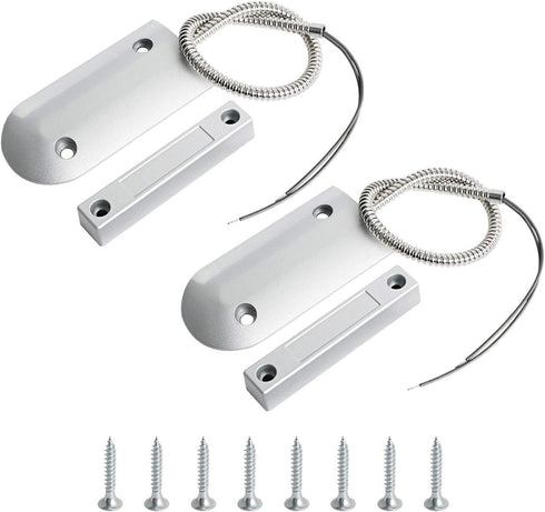 Aoje-Link OC-60B NC Rolling Door Contact Magnetic Reed Switch Alarm Sensor with 2 Wires, Zinc Alloy, 2pcs