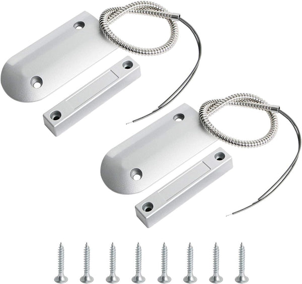 Aoje-Link OC-60B NC Rolling Door Contact Magnetic Reed Switch Alarm Sensor with 2 Wires, Zinc Alloy, 2pcs