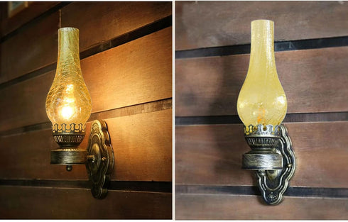 DDBESSIC E27 Vintage Wall Lamp Retro Farmhouse Industrial Lamp Rustic Wall Sconces with Glass Lampshade Antique Wall
