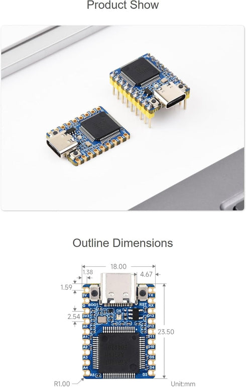 XYGStudy RA4M1-Zero 32-Bit MCU-RA4M1, 48MHz (RA4M1-Zero) Mini Development Board Based on Operating Frequency, Built