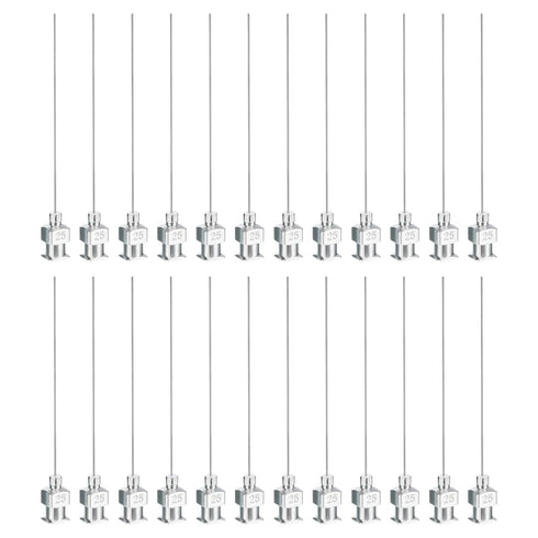 PATIKIL 25G Blunt Tip Dispensing Needle, 24 Pcs 2 Inch Stainless Steel Liquid Dispenser Needles with Lure Lock
