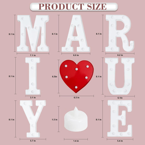 24Pcs 1000Pcs 30Pcs Homemory I Love U Light Up Letters Proposal Decorations, I Love U Sign with Flameless Candles Red