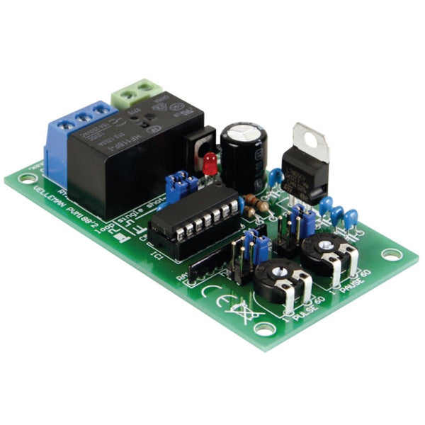 Velleman MK188-VP Pulse-Pause Timer Kit with 1 Second to 60 Hours, 3.15" x 1.78" x 0.86" Size