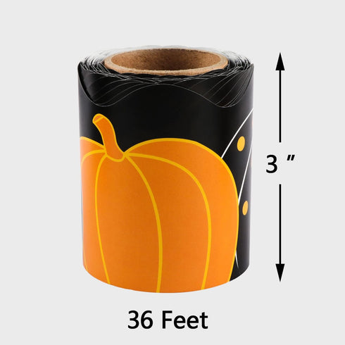Pumpkin Scalloped Border Trim for Fall Classroom Bulletin Board Decoration - Halloween Thanksgiving - 36 Feet