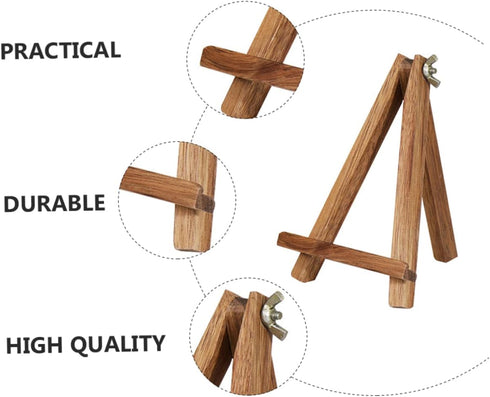 Lurrose Wooden Tripod Display Stand, 1pc Tabletop Phone Holder, Wooden Plate Easel, Mobile Phone Rack