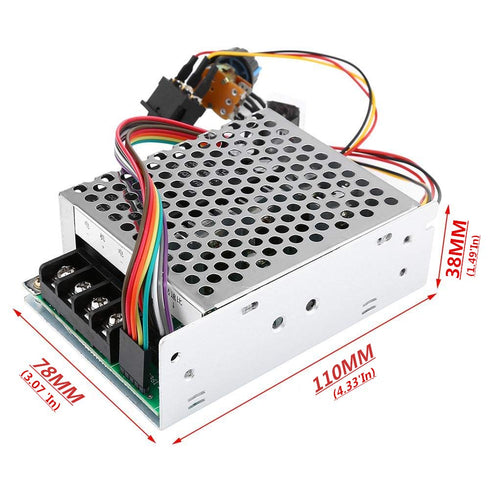 PWM DC Motor Speed Controller, 10-55V 12V 24V 36V 48V 60A Reversible Switch Set for Brush Motor Tools