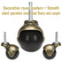 2 Inch Swivel Stem Ball Caster Wheels, Set of 4, Solid Brass for Furniture, Desk, Chair