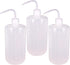 3Pcs 1000ml Plastic Safety Lab Wash Bottle with Scale Labels and Narrow Mouth for Chemistry, Industry, Lab & Gardening