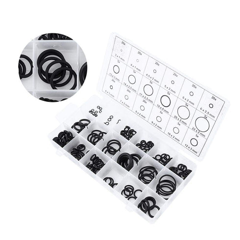 225pcs/18 Sizes Rubber O Ring Kit, Washer Seals Gasket Assortment Set for Car Auto Vehicle Repair with Case