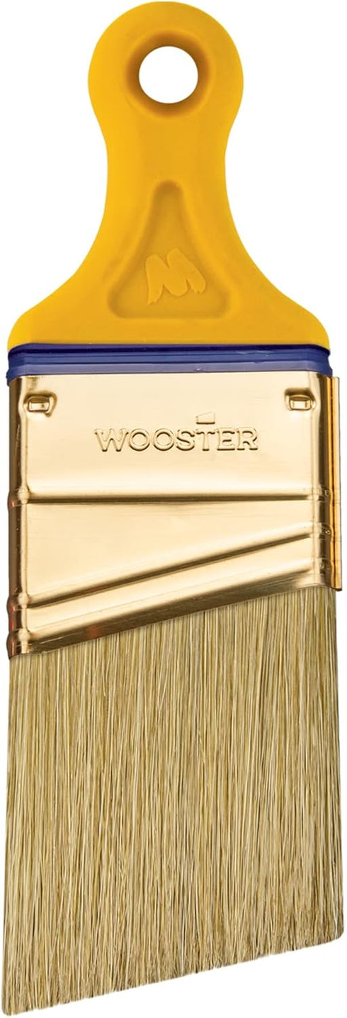 Wooster Brush Z3215-2 Shortcut Bristle Angle Sash Paintbrush, 2-Inch, White, Yellow