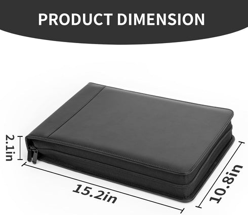 Smarpau Business Checkbook Binder, 7 Ring PU Leather, Holds 600 Checks, Black