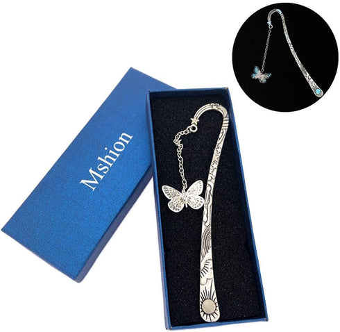 Luminous Bookmark, Retro Glow in The Dark Book Markers with Pendant, Holiday Gifts for Women Men Lovers