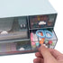 Desk Organizer with 4 Drawers, Makeup Storage Box, Plastic Sundries Organizer for Bathroom Counter or Dresser, Blue