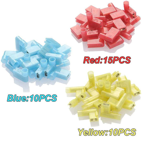 PONFY 35PCS Electrical Crimp Terminals Connector Assortment Set, Nylon Insulated Flag Spade Quick Disconnects