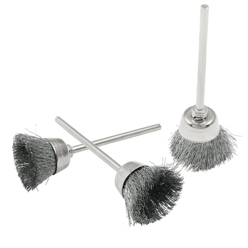20Pcs Wire Wheel Brushes Cup-shape Steel Wire Brushes with 3/32" Shank for Rotary Tools, Bowl-Shape Polishing Cleaning Tools
