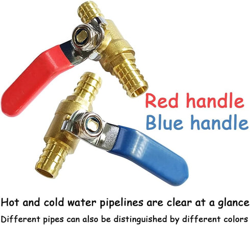 2PCS LF Brass 1/2 Inch PEX Barb Full Port Shut Off Ball Valve Pipe Crimp Fitting for Hot and Cold Water