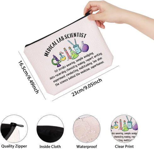 TSOTMO Medical Lab Scientist Gift Medical Healthcare Professional Lab Nurse Zipper Lab Science Pouch Makeup Bag (Medical Lab Scientist)