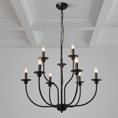 GooChan 2 3 4 6 7 Inch E12 Set 12 (4-Inch 12-Pack) Black Plastic Candle Cover Sleeves,Chandelier Socket