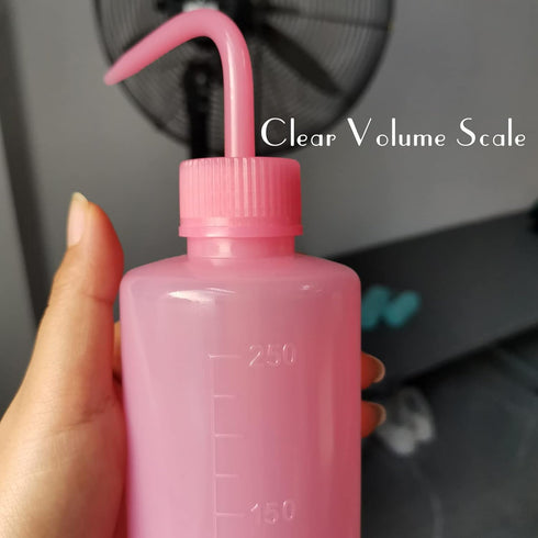 Professional 250ml Tattoo Wash Bottle 8oz (Pink), Narrow Mouth Squeeze Bottle for Medical Lab Irrigation Squeeze Sprinkling Can Wash Plant Bottle (1Pack)