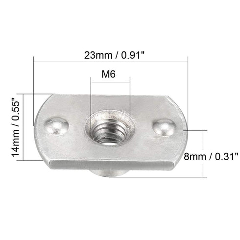 uxcell Nuts,M6 2 10Pcs Weld Tab Base UNC Carbon Steel Machine Screw Projection Silver