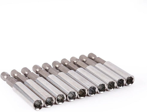 1/4 Magnetic Extension Socket Drill Bit Holder, 10Pcs Carbon Steel Magnetic Screwdriver Bit Holder for Power Tools
