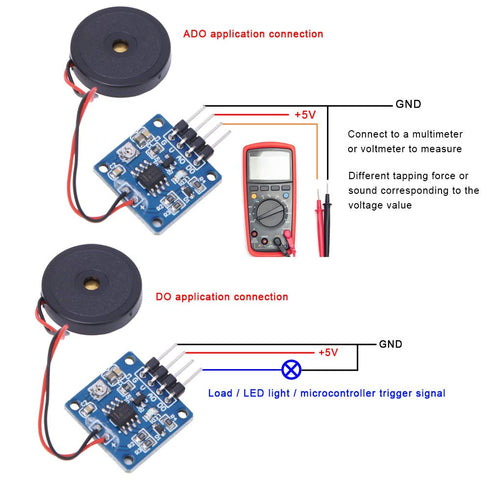 2PCS Piezoelectric Vibration Sensor Module for Arduino Projects