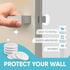 Strongest 7 Pieces Home Wall Door Handle Stopper Set, White Silicone Door Knob, Round Wall Shield Cushion
