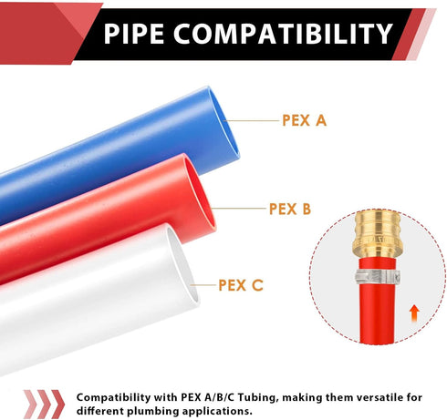 EFIELD Pex 3/4 Inch Elbow Brass Barb Crimp Fittings, Pack of 8 for Pex Tubing Connection