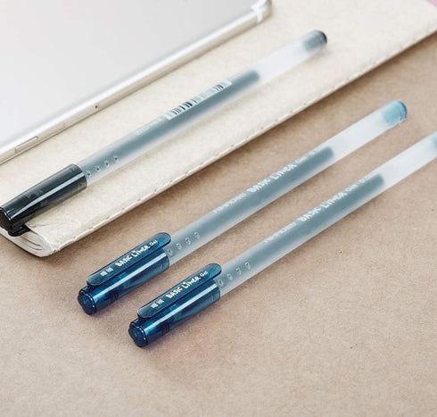 czxwyst 8761 Basic Liner Gel Ink Pens, 0.5mm Fine Point (Blue-Black Color 12-Pack)
