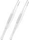 2 PCS 5 Inch Stainless Steel Tweezers with Straight Round Blunt Serrated Tip, Multipurpose Daily Garden Home Lab Craft