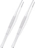 2 PCS 5 Inch Stainless Steel Tweezers with Straight Round Blunt Serrated Tip, Multipurpose Daily Garden Home Lab Craft