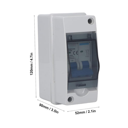 40A IP65 Waterproof DC Disconnect Switch with Protective Cover, Miniature Circuit Breaker for Solar System