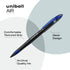 uniball Air Porous Roller Ball Pen, Medium 0.7 Mm, Blue Ink, Black Barrel, Dozen