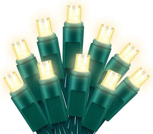 25ft 50 Counts Warm White LED Christmas Lights - Commercial Grade Outdoor