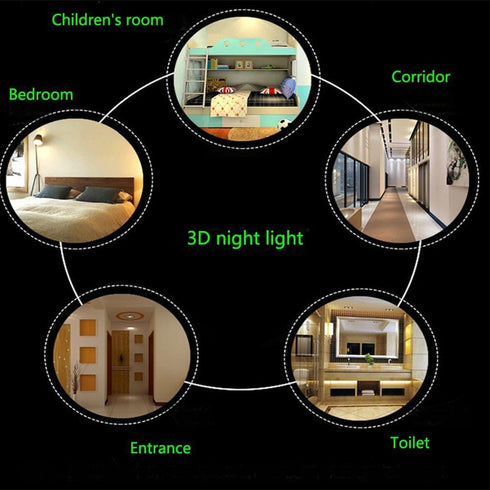 HPBN8 Ltd 3D 7/16 Optical Illusion Ballet Night Light USB Powered Touch Switch Remote Control LED Decor Lamp Colors