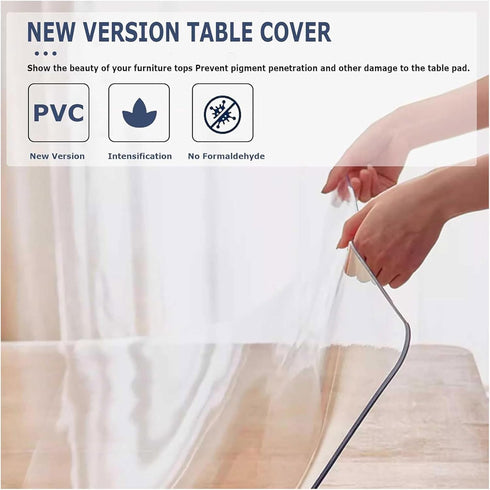 Ldhpaxl 1.5mm 19"x19", Thick Waterproof Desk Mat Clear PVC Table Protector, for Coffee Table, Writing Desk & Sofa Side
