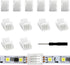 VIPMOON 12Pcs 3Pin LED Strip Light Connectors, Quick Connection for 10mm Wide Waterproof or Non-Waterproof WS2811