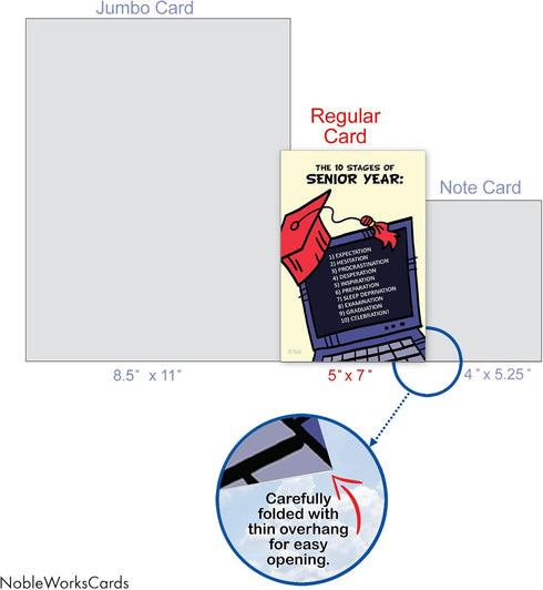 NobleWorks Graduation Greeting Card, 10 Stages of Senior Year with Envelope (4.63 x 6.75 Inch) - C8875GDG