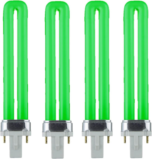 Diodesy- Compact Fluorescent Single U-Shaped Twin Tube Green Light Bulb Plugin PL