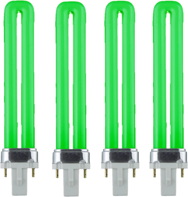 Diodesy- Compact Fluorescent Single U-Shaped Twin Tube Green Light Bulb Plugin PL