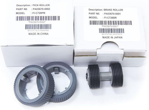 PA03670-0001 PA03670-0002 Set Fi-7160 Fi-7180 Fi-7260 Fi-7280 YANZEO Scanner Brake and Pick Roller For With Clean Wipe